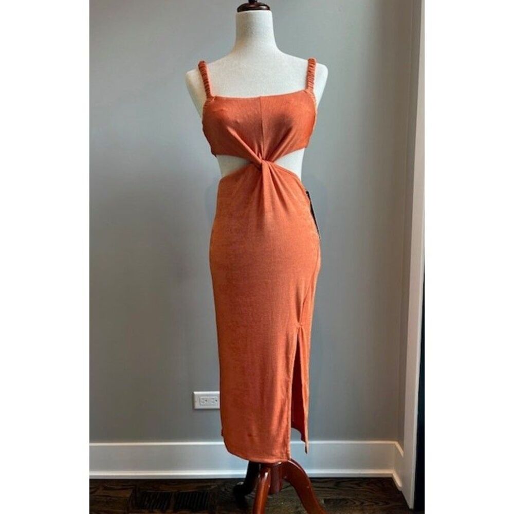 Women's Twist Front Slinky Bodycon Dress Size Large by Love & Lemonade NWT